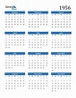 1956 Calendar (PDF, Word, Excel)