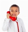 Funny Small Child Talking on the Phone Stock Photo - Image of ...