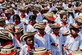 Colombian children, wearing a traditional Caribbean clothes and the ...