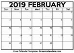 February 2019 Calendar - Free Printable with Holidays and Observances