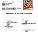 Movie Worksheet: 50 First Dates