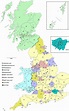 UK local authority map - Map of local authorities UK (Northern Europe ...