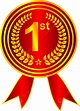 第1回優勝者賞 金メダル 赤いリボン付きイラスト画像とPNGフリー素材透過の無料ダウンロード - Pngtree