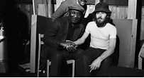 Muddy Waters and Levon Helm at Bearsville studios, in Woodstock, New ...