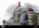 Smoke from fire in Taj Mahal Hotel during 2008 Mumbai attacks ; Bombay ...