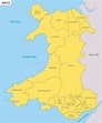 Mapa De Las Regiones De Gales Stock de ilustración - Ilustración de ...