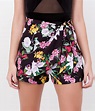 Short feminino Cintura Alta Floral Marca: Just Be Tecido : crepe ...