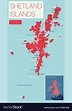 Shetland islands detailed editable map Royalty Free Vector