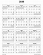 2020 Calendar Excel Templates, Printable PDFs & Images - ExcelDataPro