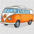 Volkswagen furgoneta de color naranja y blanco, auto caravana tipo 2 de ...