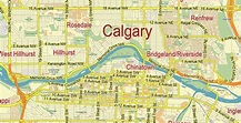 Calgary Alberta Canada Map Vector City Plan Low Detailed (for small ...