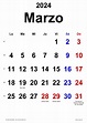 Calendario marzo 2024 en Word, Excel y PDF - Calendarpedia