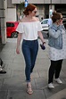 Eleanor Tomlinson in Jeans at BBC Radio One studios -04 | GotCeleb