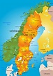 Cities map of Sweden - OrangeSmile.com