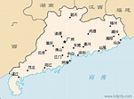 中國廣東省地圖