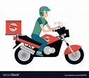 Delivery guy with motorcycle Royalty Free Vector Image