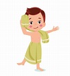 Little boy wearing bathrobe standing with towel vector image 15632429 ...
