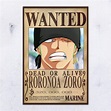 UpdateClassic Anime One Piece Roronoa Zoro-Wanted Poster and Prints ...