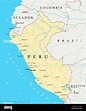 Peru Political Map with capital Lima, national borders, most important ...