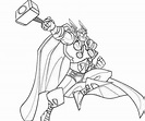 Dibujo de Thor para colorear, imprimir e dibujar –ColoringOnly.Com