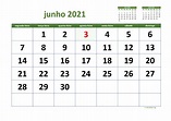 Calendário Junho 2021 | WikiDates.org