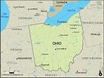 Geographical Map of Ohio and Ohio Geographical Maps