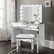 Glam3D 48" White Makeup Vanity with Glam Mirror – Glam Mirrors