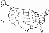 Mapa en blanco y negro de los Estados unidos - Estados unidos mapa en ...