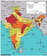 ⊛ Mapa de la India 🥇| Político & Físico Grande Para Imprimir · 2023