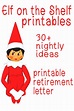 Elf on the Shelf Printables | Nightly Ideas and Elf Retirement Letter