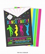 Tanz-Einladung Dance Party einladen Tanzparty Neon laden | Etsy