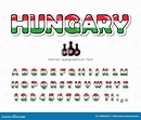 Fonte De Desenho Animado Da Hungria Cores De Bandeira Nacionais Da ...