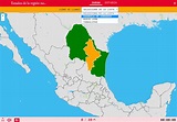 Mapa interactivo. Como se chama? Estados da rexión noreste de México ...