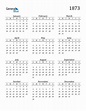 1873 Calendar (PDF, Word, Excel)