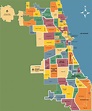 Chicago bairro do mapa - Mapa dos bairros de Chicago (Estados Unidos da ...