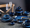 Handcrafted Japanese Dark Blue Ceramic Dinnerware Set Dinner | Etsy