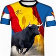 Camiseta taurina con bandera de España cruzada – Tienda camisetas toros ...