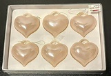 Kurt S Adler Fillable Plastic Heart Ornaments Set of 6 Boxed Pink ...