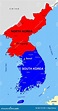 Mapa De Coreia De Norte E Sul Ilustração do Vetor - Ilustração de ...