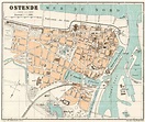 Old map of Ostend (Ostende) in 1908. Buy vintage map replica poster ...