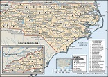 North Carolina Map With Cities And Counties - Issie Leticia