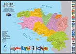 "Breizh" : Carte de la Bretagne, 9 pays, 5 départements | Geobreizh