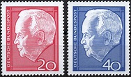 Deutsche Bundespost, 1964, Heinrich Lübke - 20/40 Pf. - briefmarken ...