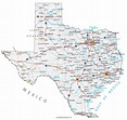Labeled Map of Texas with Capital & Cities