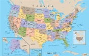 Stati uniti mappa - Mappa degli Stati Uniti (America del Nord - America)