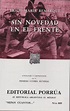 Libro Sin Novedad en el Frente, Erich Maria Remarque, ISBN ...