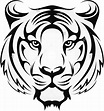 Tiger Sticker - Tiger Face Drawing (1024x1097) in 2020 | Tribal tiger ...