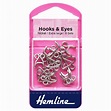 Hooks and Eyes: Nickel: Size 13 - Hemline - Groves and Banks
