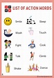 20 Action Words List With Pictures [PDF Included] - Number Dyslexia
