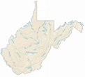 West Virginia Lakes and Rivers Map - GIS Geography